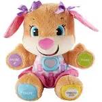 Fisher-Price Laugh & Learn Baby & Toddler Toy Smart Stages Sis Interactive Plush Dog with Music Lights & Learning Content for Ages 6+ Months