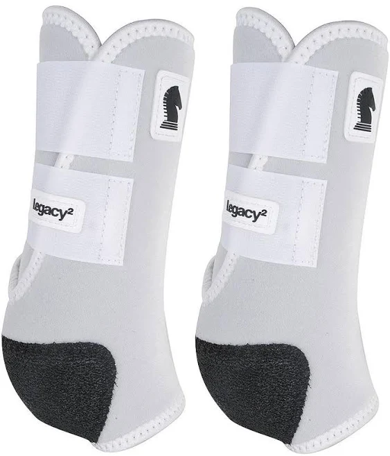 Classic Equine Medium Legacy2 Horse Front Hind Sports Boots 4 Pack White