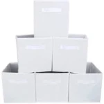 Ezoware Set of 6 Foldable Fabric Basket Bin Collapsible Storage Cube for Nursery