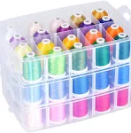 Anti-Tangle Embroidery Thread Kit with Organizer Box, All-In-One 63 Colors 100