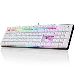 RK ROYAL KLUDGE RK920 Full Size 104 Keys Wired Rainbow Backlit Mechanical Keyboard