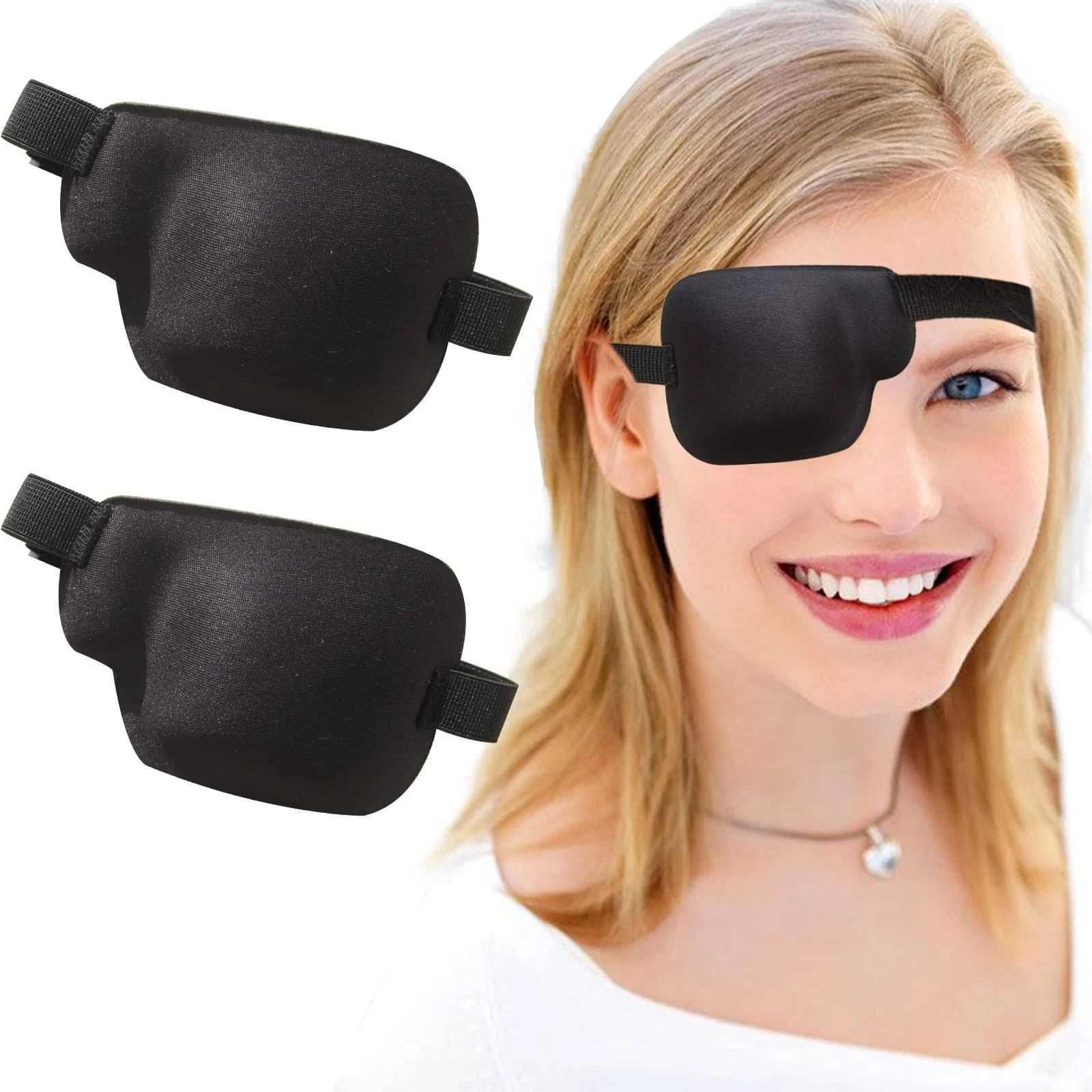 RIKEYO 2pcs 3D Eye Patches for Adults, Adjustable Medical Eyepatch for Lazy Eye ...