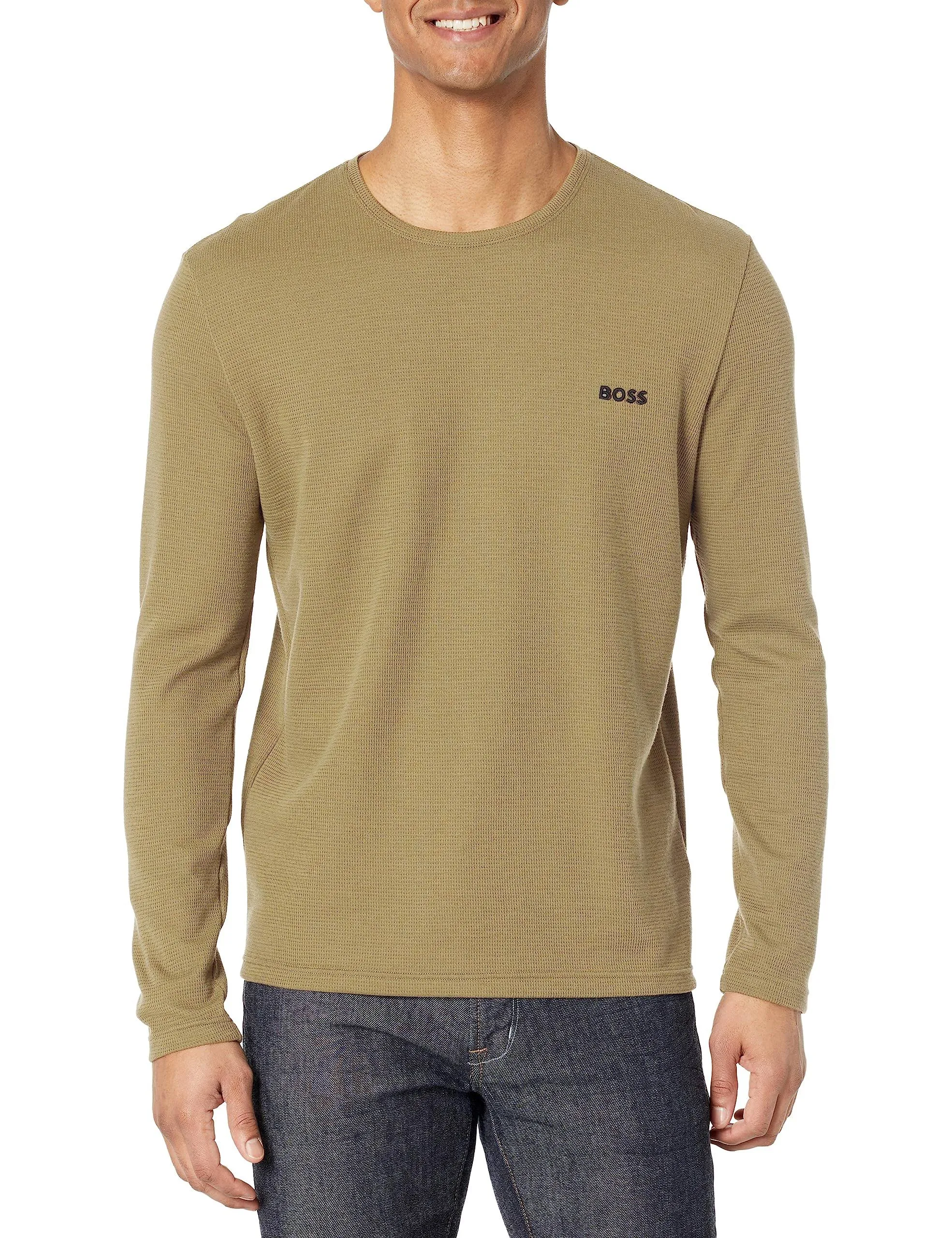 BOSS Men's Waffle Long Sleeve Shirt