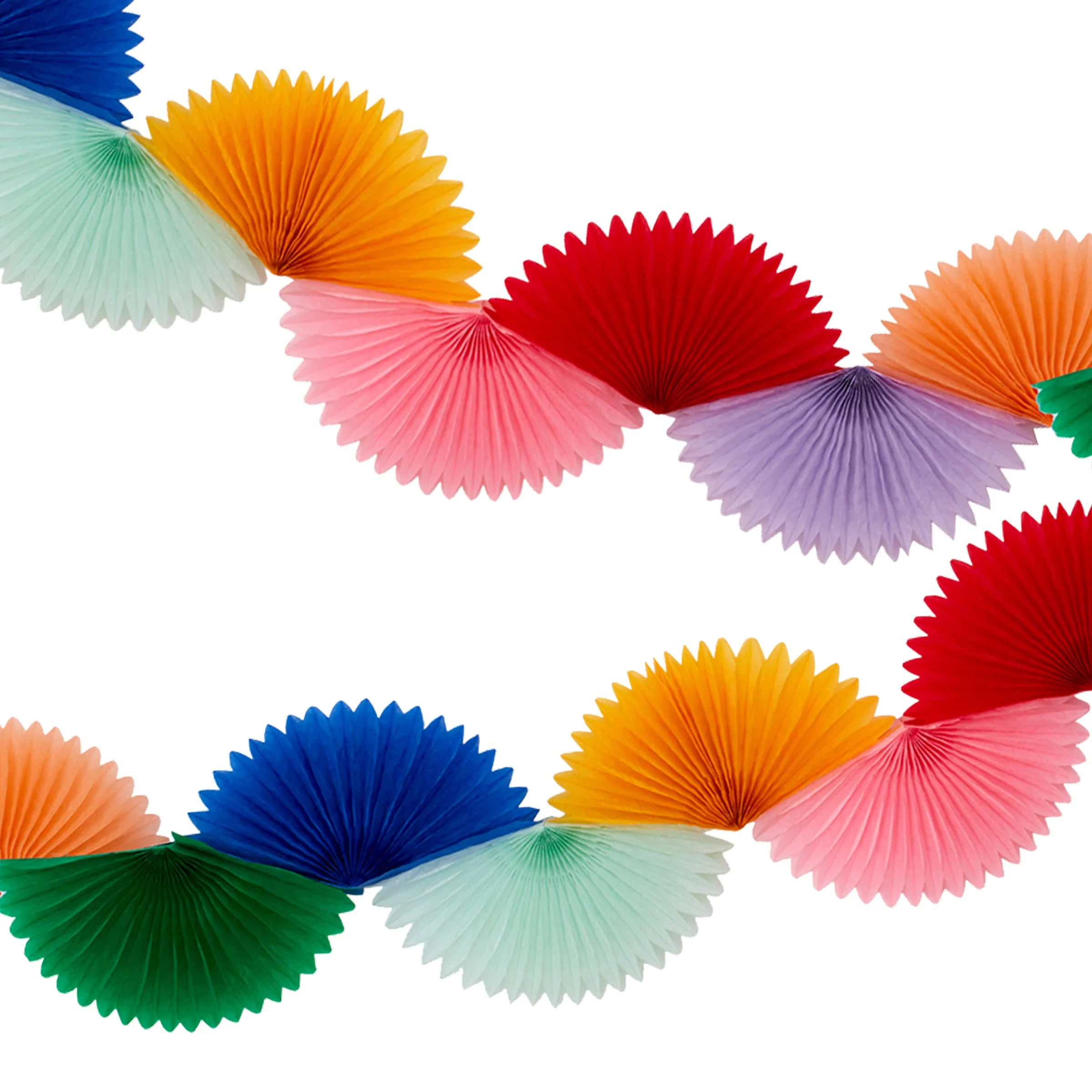 Honeycomb Fan Garland: Rainbow