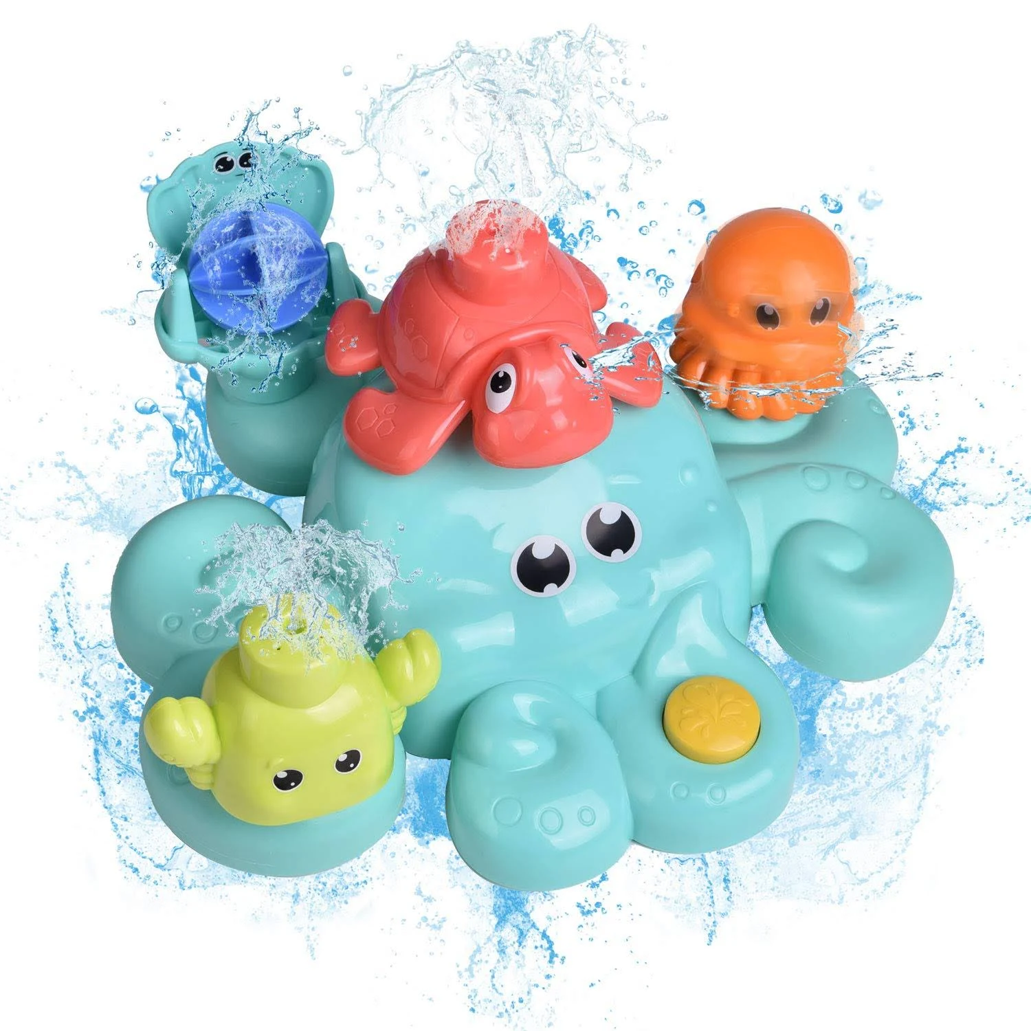 FUN LITTLE TOYS Bath Toys for Toddlers, 5 PCs Bath Tub Toys Set, Spray Water Toys for Kids, Best Gifts for Boys & Girls