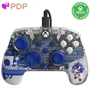 PDP REALMz Wired Xbox Controller Licensed for Series X|S, Xbox One, Windows 10/11 PC, LED Lighting Collectible Sonic Superstars, Programmable Buttons/Triggers, PC Control Hub App: Sonic Speed