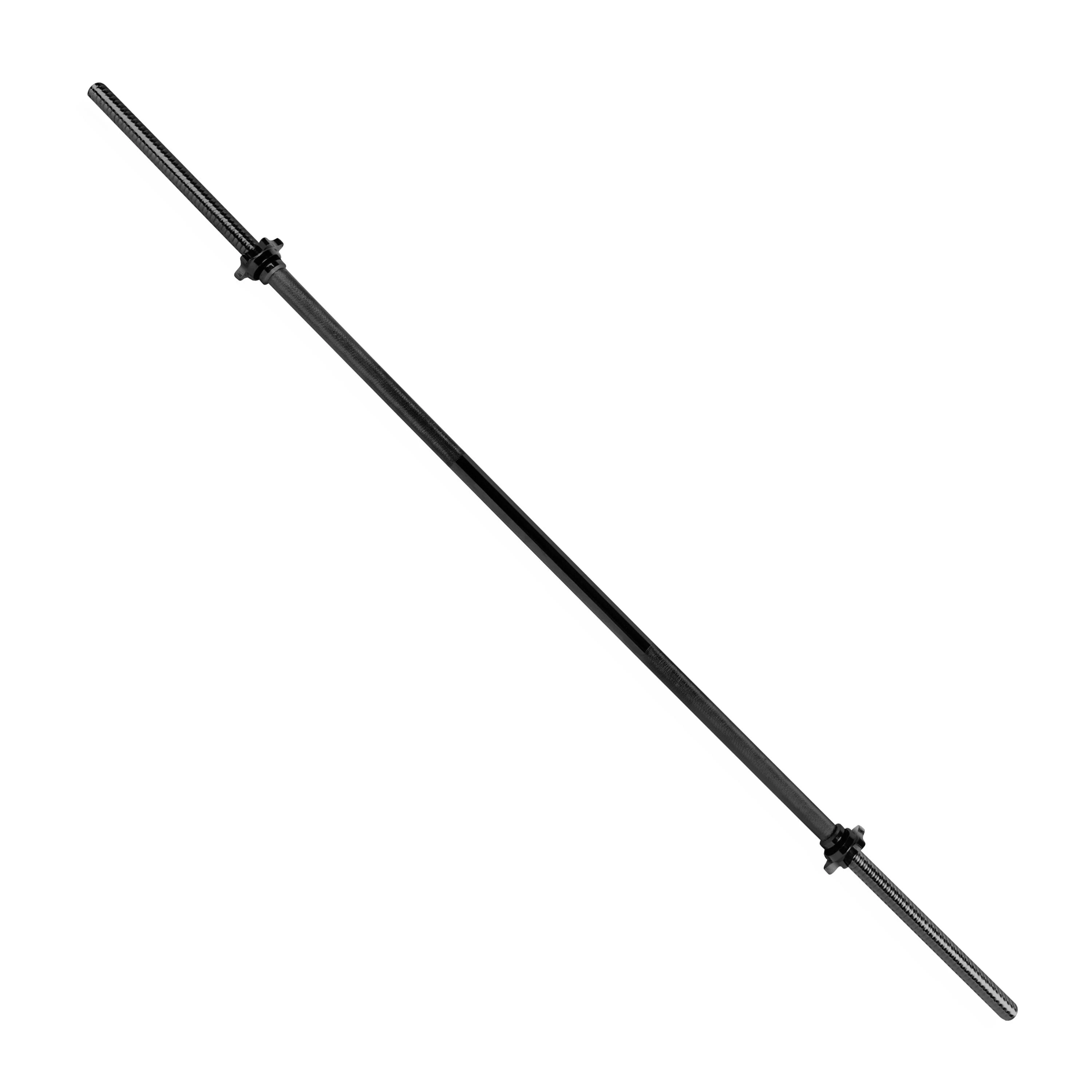 CAP Barbell 72-Inch Solid Threaded Standard Barbell, Black.