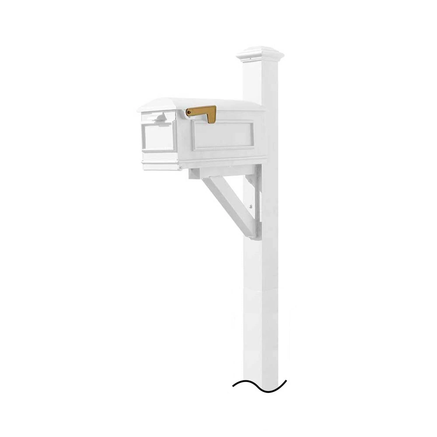 Qualarc Westhaven System with Lewiston Mailbox (No Base) Pyramid Finial in (White)