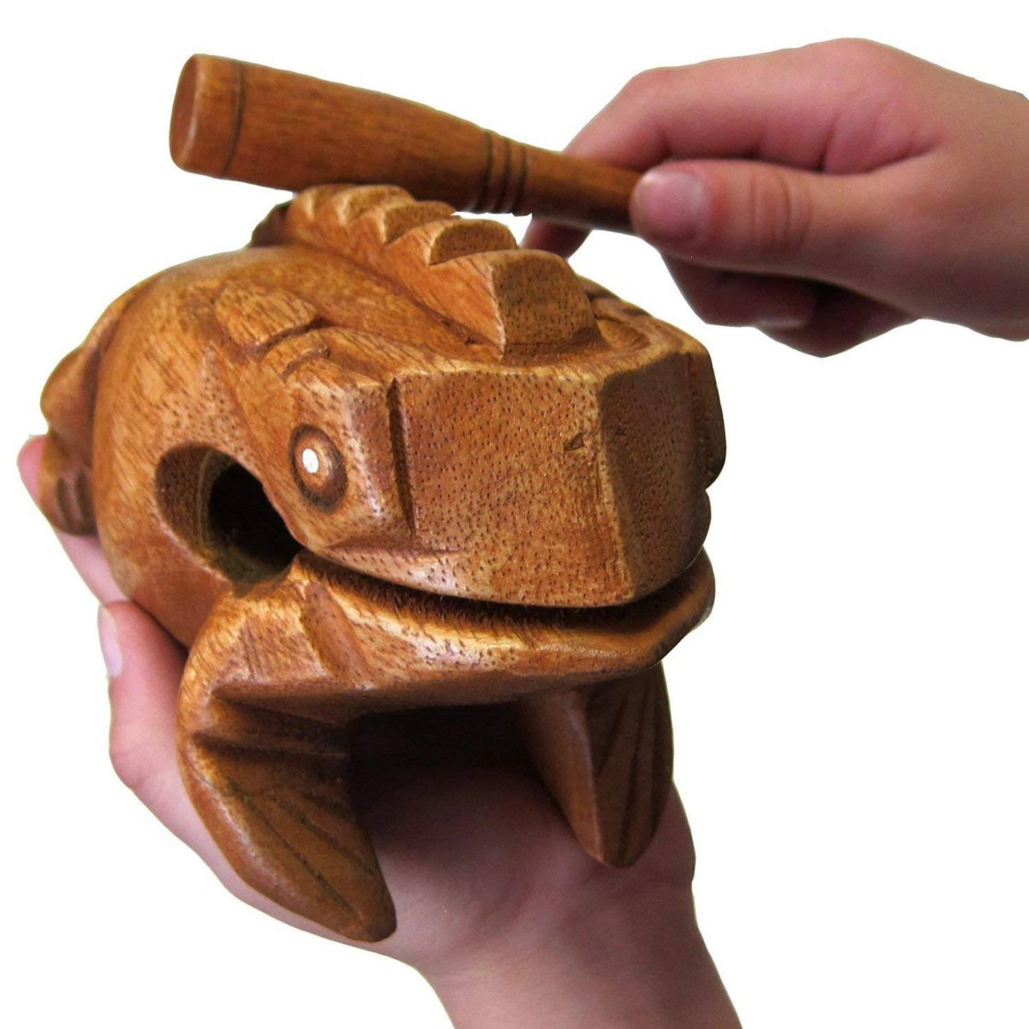 Deluxe Large 6&quot; Wood Frog Guiro Rasp - Musical Instrument Tone Block - by World Percussion USA by World Percussion USA