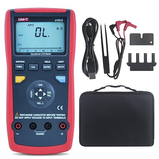 Handheld LCR Meter Inductance Capacitance L/C/R/DCR/Q/D/<wbr/>θ/ESR Test 100KHz USB 