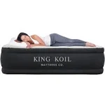 King Koil Luxury Twin Air Mattress with Built-in High Speed Pump for Camping, Home & Guests - 20” Twin Size Airbed Luxury Inflatable Blow Up Mattress Waterproof