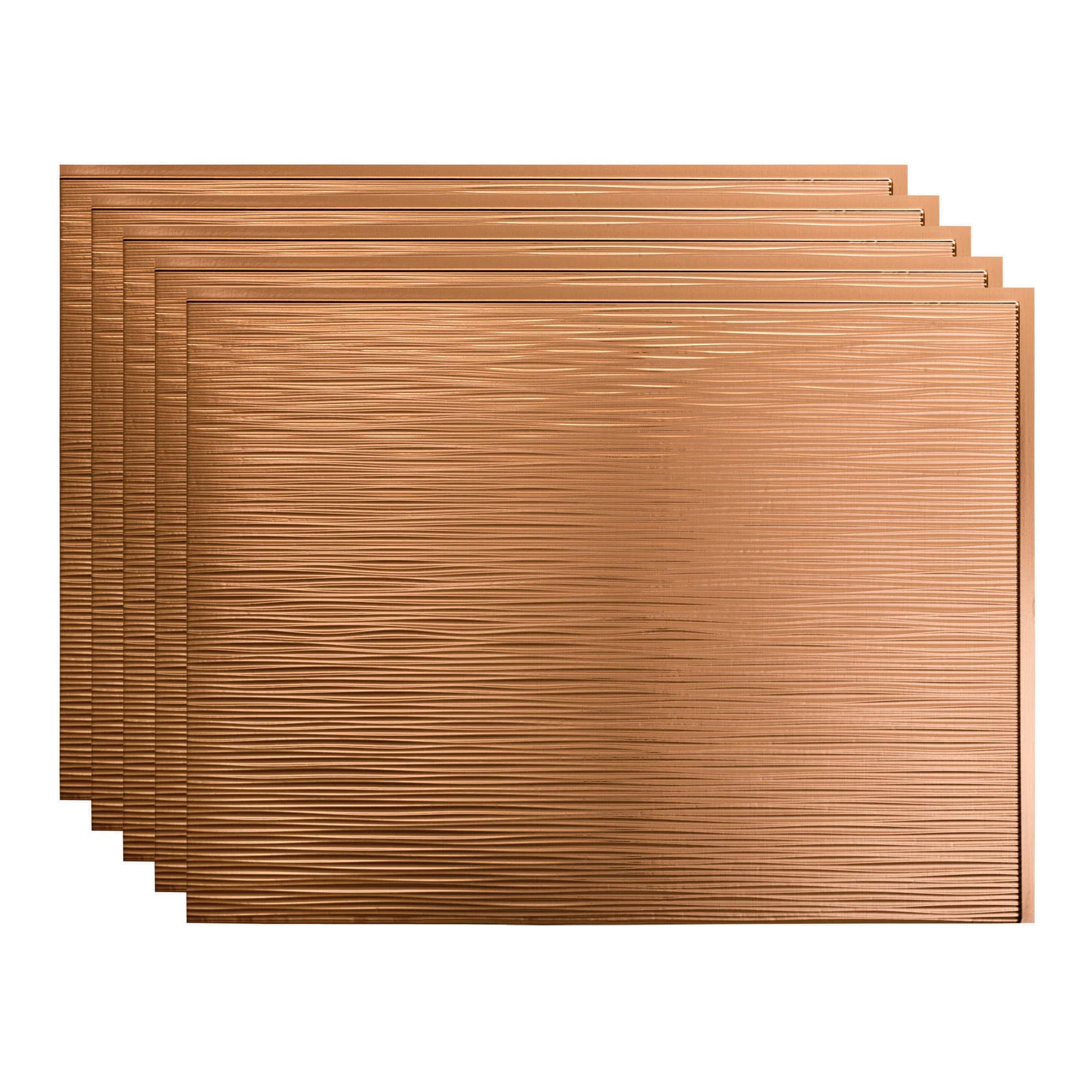 Fasade Ripple 18.25-in x 24.25-in Polished Copper Backsplash Panels Lowes.com