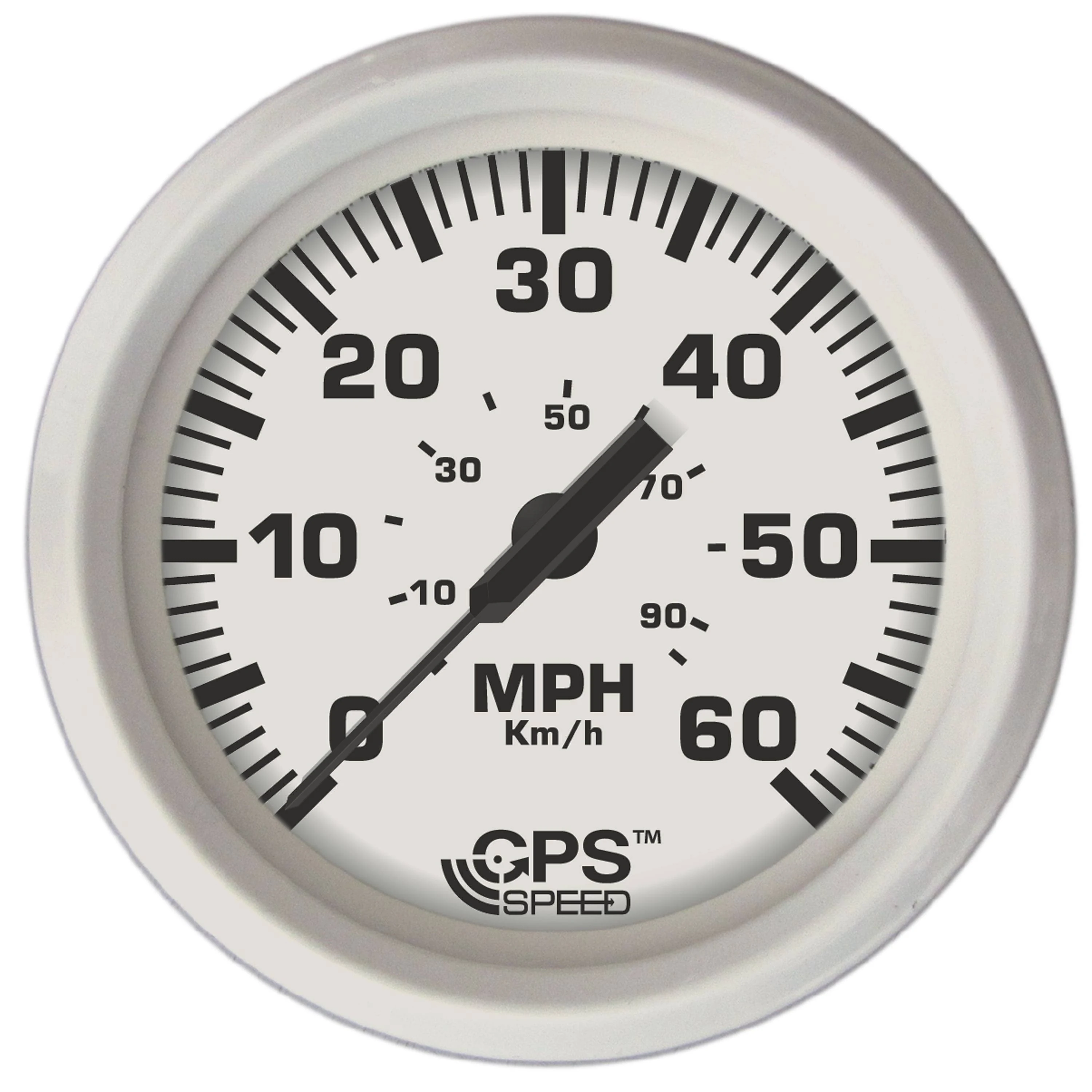 Faria Dress White 4&quot; GPS Speedometer - 60 MPH 33147