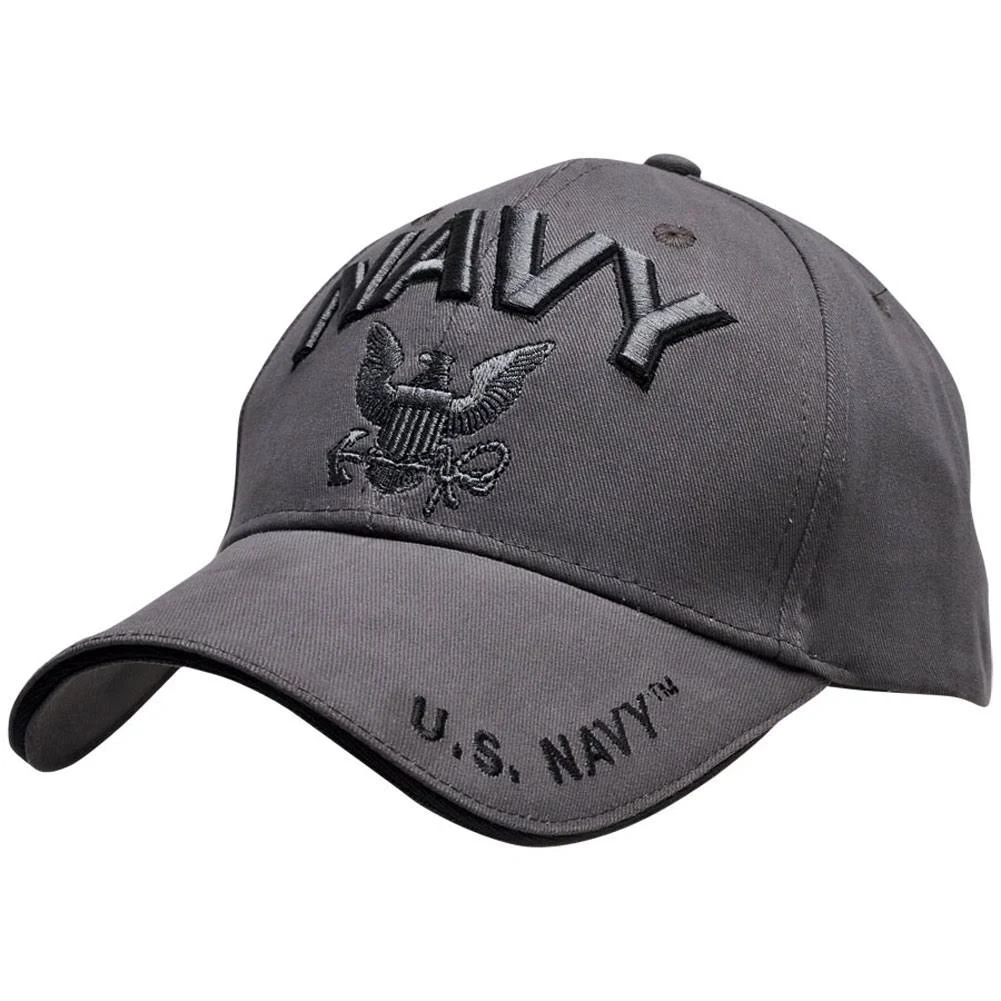 MEDALS OF AMERICA EST. 1976 U.S. Navy 3-D Raised Letter Gunmetal Grey Hat