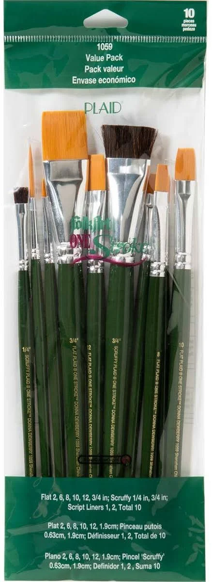 One Stroke Brush Set 10/Pkg