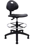 Chair Master-Black Polyurethane Tall Drafting Stool-Seat Height 23 inch-33 inch ...