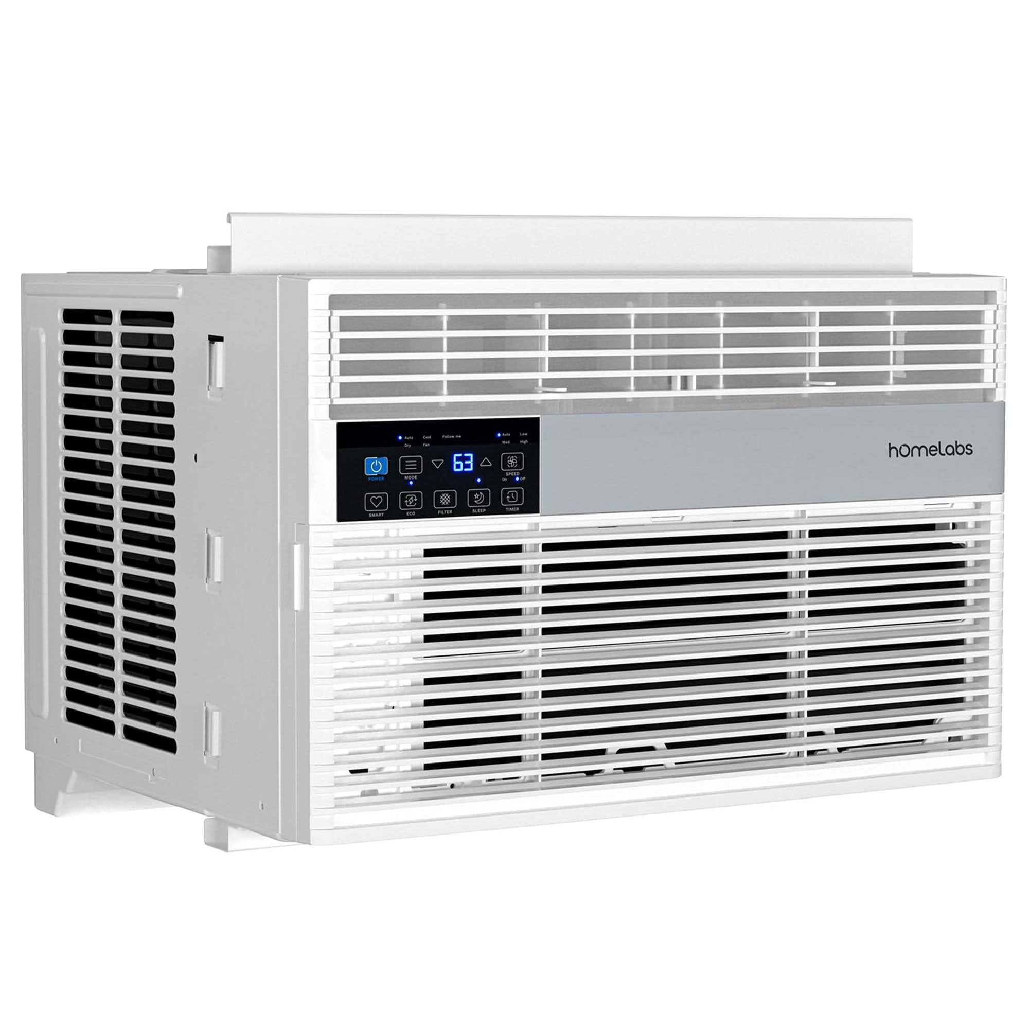 hOmeLabs 12,000 BTU Window Air Conditioner with Smart Control - Low Noise AC Unit with Eco Mode, LED Control Panel, Remote Control (New 2022 Model)