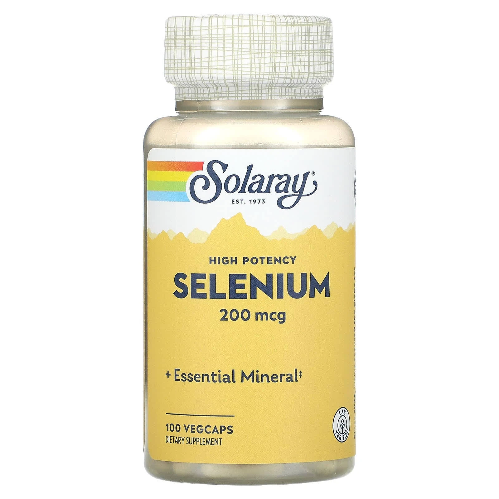 Solaray Selenium, High Potency, Healthy Immune System, Thyroid Function & Antioxidant Support, 100 VegCaps