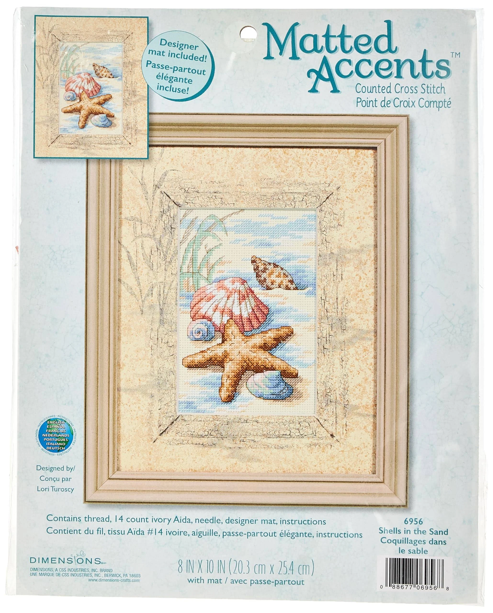 Counted Cross Stitch Kit Shells in the Sand, Dimensions 6956