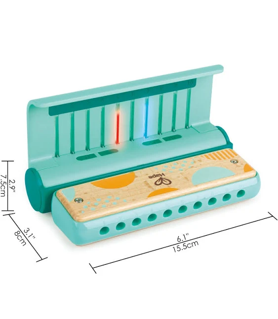 Hape Learn with Lights Harmonica | USB Charging Capabilities | Leaning and Band Mode | Musical Instrument