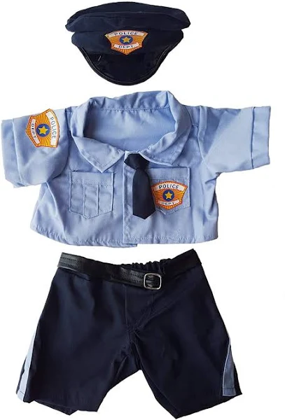 Police Uniform Outfit Teddy Bear Clothes Fits Most 14" - 18" Build-a-bear and Make Your Own Stuffed Animals