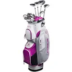 Cobra Golf 2021 Fly XL Complete Set Cart Bag Silver-Plum (Women's Right Hand, Graphite Woods-Graphite Irons, Ladies Flex, DR-12.5, 3W-18.5, 5W-21.5, 7W-24.5, 5H-23.5, 6-PW, SW, Putter, Cart Bag), RegularCobra Golf 2021 Fly XL Complete Set Cart Bag Silver