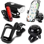 SODPE 8 Pack Bicycle Accessories Bike Light Set USB Rechargeable 1 Bike Water...