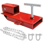 Forklift Trailer Hitch Attachment, AIWARGOD 1PC 2" Receiver Trailer Towing Adapter with Chain Red