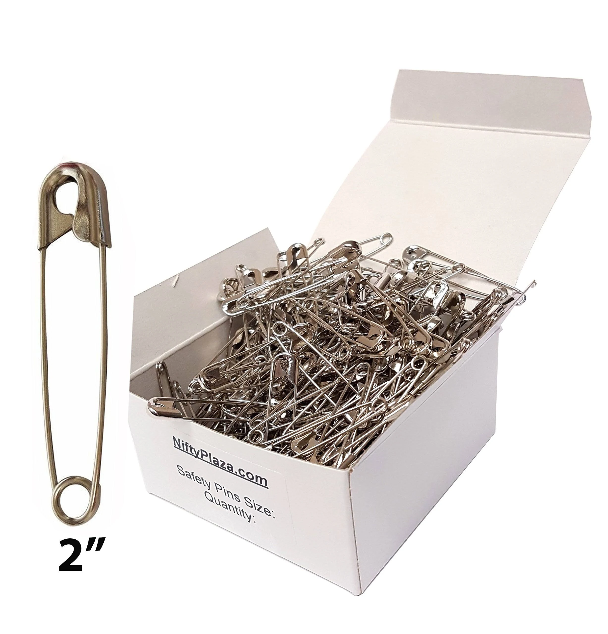 Niftyplaza 500 Pcs Extra Large 2" Safety Pins - Heavy Duty, Industrial Strength,