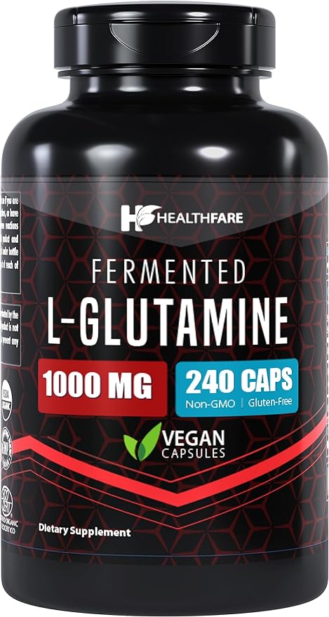 L-Glutamine 1000mg | 240 Capsules | Amino Acid Fuel for Gut & Muscle Health | Non-GMO | Gluten-Free | Support for Recovery & Wellness | Made in The USA