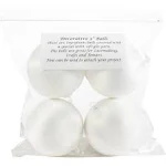 Handy Hands Decor Satin Covered Styrofoam Balls 3" 4/Pkg-White, 3-Inch, Multicolor