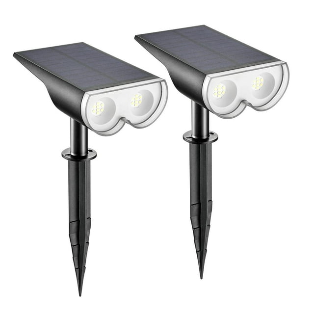 Solar Spot Lights Outdoor for Garden Yard Driveway Walkway, 2 Pack