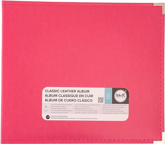 12 x 12-inch Classic Leather 3-Ring Album