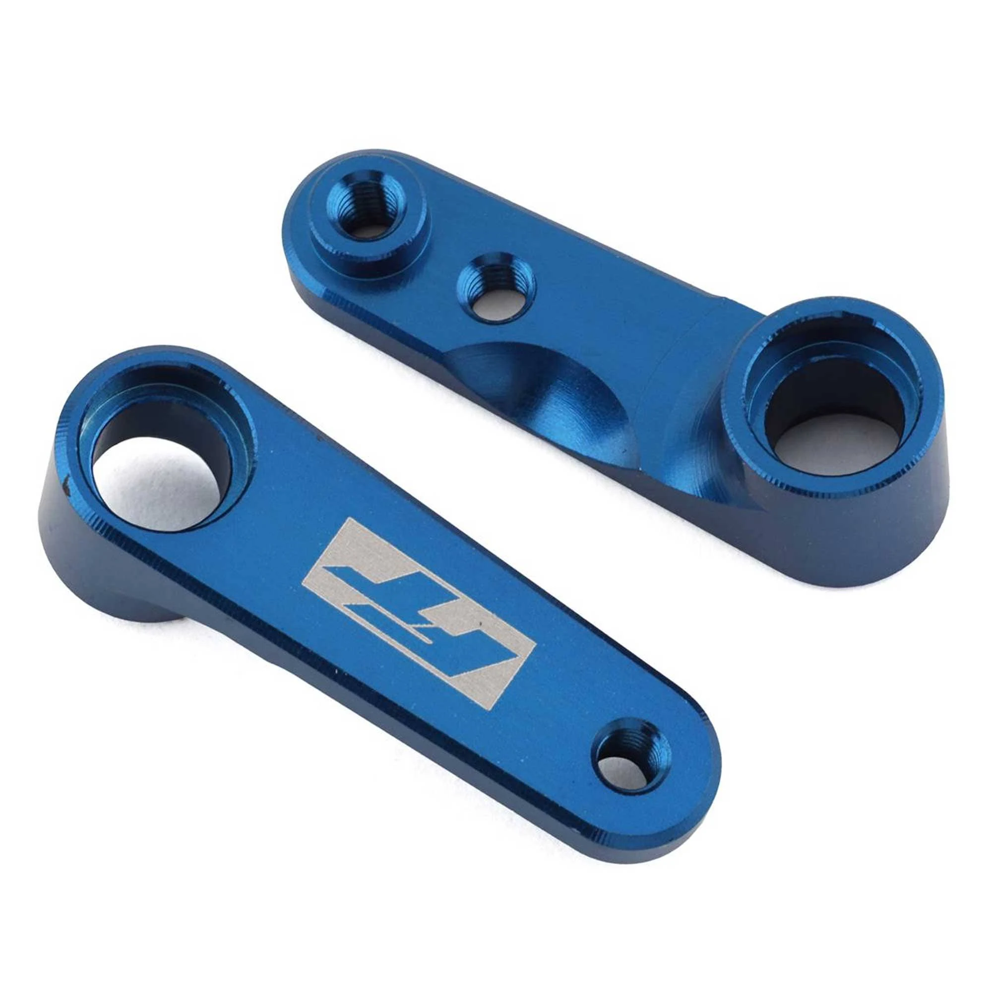 Team Associated RC10B6.4 ft Steering Bellcranks, Blue Aluminum