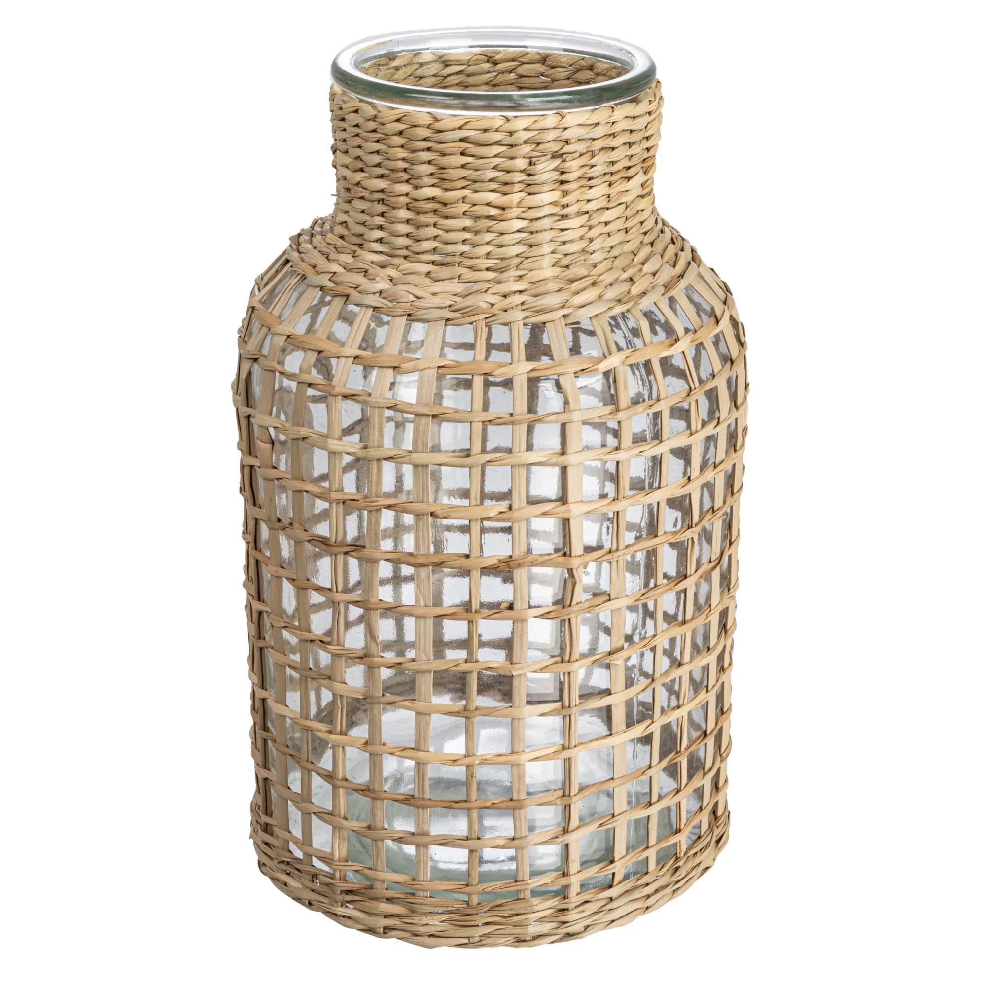 Glass Vase W/ Woven Sleeve