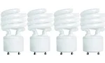 Kor Pack of 4 13 Watt Mini Spiral - GU24 Base - 60W Equivalent - T2 Mini-Twist - CFL