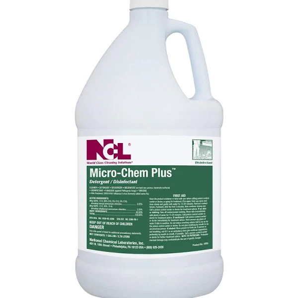 MICRO-CHEM PLUS Detergent And Disinfectant 4 x 1 Gallon, Makes 256 Gallons of Disinfectant Cleaner. (NCL0255-29)