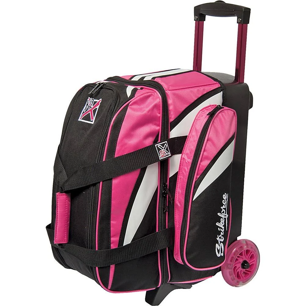 KR Strikeforce Cruiser Smooth Pink/White/Bla<wbr/>ck 2 Ball Roller Bowling Bag