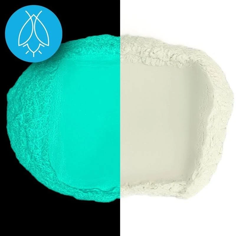 Glow in The Dark Pigment Powder - Neutral and Fluorescent Color for Art Painting, Fine Art, Nail Art Paint, and DIY Crafts - Long Lasting, 10+ Color Options - Neutral Aqua - (12 Grams)