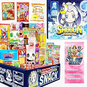 Shogun Candy, 40 Pcs Japanese Snack Box, Kawaii Japanese Snacks and Candy, Tsukuyomi