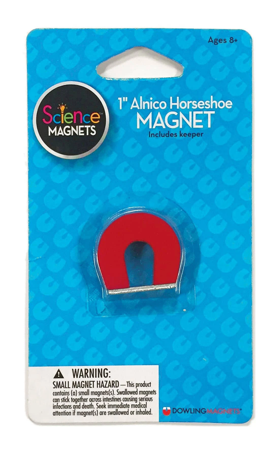 Alnico Horseshoe Magnet 1&#034; H Red Includes Kepper Multicol