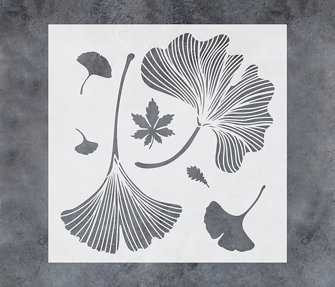 G GSS Designs GSS Designs Chinese Ginkgo Stencils Reusable Stencil for Painting ...