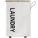 Homlikelan 72L Large Laundry Hamper On Wheels,Collapsible Rolling Laundry Basket Clothes Hamper White