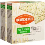 Manischewitz Egg & Onion Matzo 10oz (2 Pack) Crisp & Delicious Flavored Matzo, Not Kosher for Passover