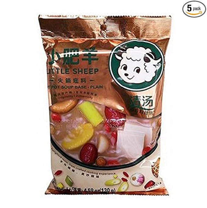 Little Sheep Hot Pot Soup Base (Plain), 130 gms (Pack of 5)