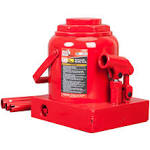 BIG RED T95007 Torin Hydraulic Stubby Low Profile Welded Bottle Jack, 50 Ton (100,000 lb) Capacity, Red