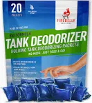 Firebelly Outfitters RV Holding Tank Deodorizer + Septic Tank Treatment + Cleaner - 20 Packets, Mulberry – Sewer Solution, Marine Camper Portable Toilet Chemicals, Odor Eliminator, Formaldehyde Free