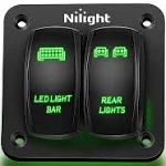 2 Gang Rocker Switch Panel LED Light Bar Switch Rear Lights Switch 12 2