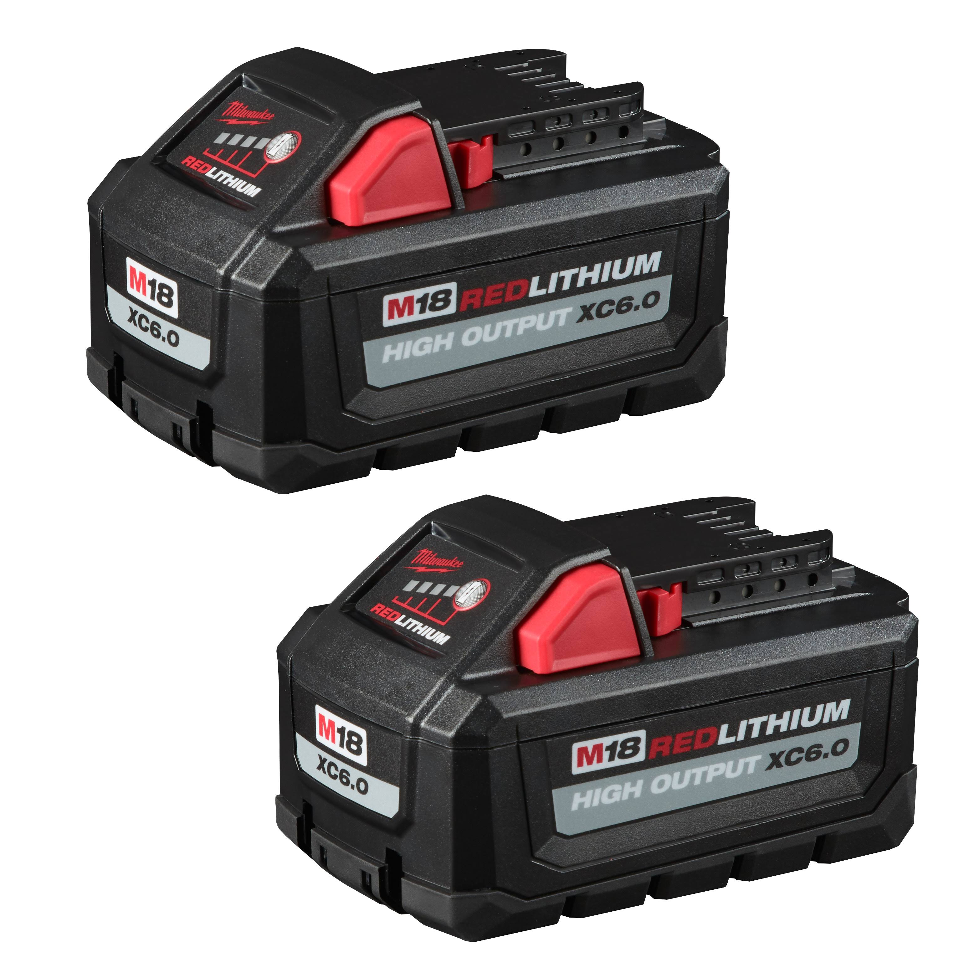 M18 18-Volt Lithium-Ion High Output 6.0Ah Battery Pack (2-Pack)