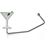 StyleTryx Martini Purse Hook or Purse Hanger for Table or Bar Rhinestone Bedazzled Glittery and Stylish Bag Holder for Your Beloved Bags